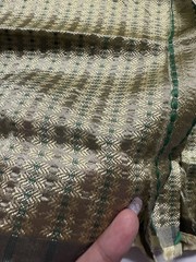 JACQUARD BROCADE FABRIC-saree blouse piece-BEIGE Golden 32″X29″ banarsi GREEN