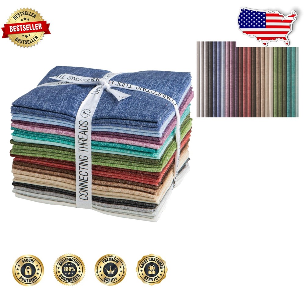 Oeko-Tex Certified Cotton Quilting Fabric: 24pc Fat Quarter Chambray Bundle
