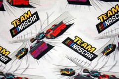 TEAM NASCAR RACING ON WHITE – 100% COTTON FABRIC