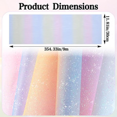 Glitter Fabric Tulle Glitter Rainbow Sparkle Tulle Gradient Craft Shimmer Color