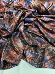 Nylon Spandex 60 W Stretch Fabric Sold BTY Design Multicolor Metallic Blue Red