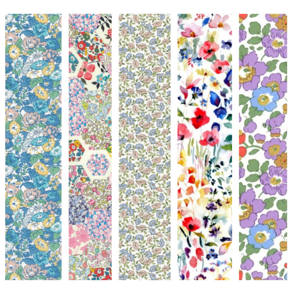 Liberty Tana Lawn 5 pieces Fat 16 10″ x 13″ (25cm x33cm) cotton fabric – Pack 5J