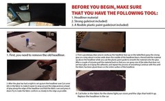 1/8″ Thick Suede Headliner Fabric Foam Back Auto Roof Repair Material Fireproof