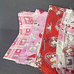 Snoopy Fabric Grab Bag: Valentine’s Day Lot 1.14 pounds: See description