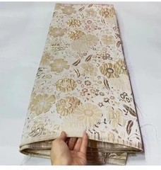 Amibric Beautiful French Jacquard Lace Fabric Gild Embroidery Nigerian 2 1/2 yar