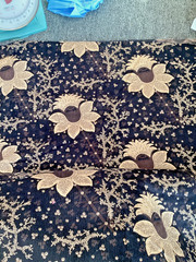 one piece 45×47″ VINTAGE corduroy FABRIC Brown & tan cottage core/grunge