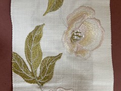 Embroidered Flower Floral Designer Fabric SampleLite Pale Pink /Blush