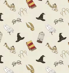 Harry Potter Icons Toss Fabric by Camelot, by Half Yard