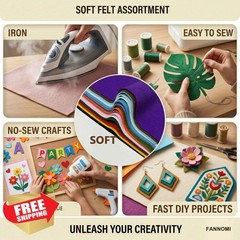 FANOMMI Moss Green Felt Fabric Sheets 8x12in 20 Pcs