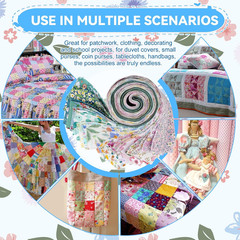 40Pcs Jelly Roll Fabric Precut Strips for Quilting 2.5×39 Inch(6.5x100cm) Cotton