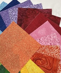Rainbow Colors ~ 42 5″ Squares ~ Bright Colorful Charm Pack