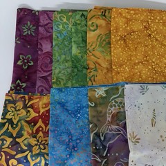 High-Quality Quilting Fabric, One Yard Bundles Package Of 10 Assorted Multicolor