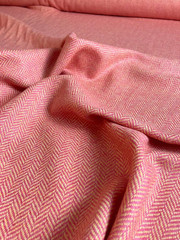 Herringbone Wool Coating in BUBBLE GUM PINK & WARM GOLD 62″ Wide By the Yard