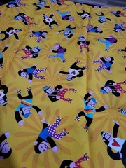1 Yard Lucky For Robert Kaufman Roller Skate Monkey Fabric Kids Sewing Quilting