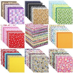 Prebound 1500 Pcs 4 x 4 Inches Cotton Fabric Squares Pre-Cut Quilt Squares Fl…