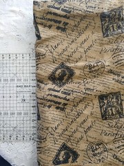 French Postal Print Jute Burlap BTY 36×48 For Crafting & Decor