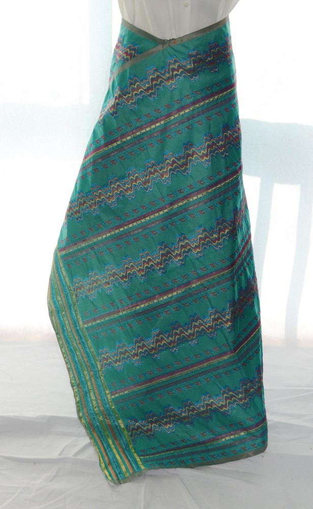 Thai silk blend traditional mandalay pattern fabric 008