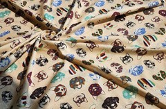 Korean Traditional Puppy Face Frame Patterned Fabric made in Korea BTHY