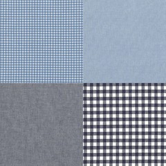 CHAMBRAY YARN DYED COTTON CLOTH DRESS FABRIC CHECK FROSTY MELANGE BLUE NAVY 44″W
