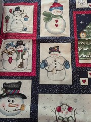 25 Vintage Snowman Fabric Panels Dianna Marcum Marcus Bros 34″ X 42″