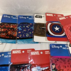 Disney Marvel Star Wars Lot 20 Kids Cloth Face Masks Fabric Sewing Crafts
