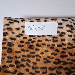 Cheetah Animal Print Synthetic Fabric Remnant 40 x 53 in Brown Black Beige