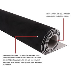 Black Interior Replacement Material for car/Truck/SUV Roof Black Suede 80″×60″