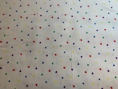 Bright Little Hearts on White Cotton Flannel Fabric Vintage 90’s OOP by P&B