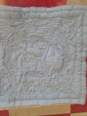 PRINTED PADDED PILLOWS TOPS or QUILT BLOCKS- 17″×17″ LOT OF (6) HORSES PUPPIES