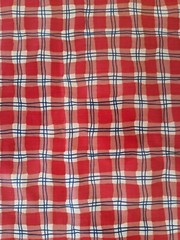 BTY x 56″w BLOOMCRAFT SCREEN PRINT Cotton Fabric WAVY PLAID Check Red/Blue