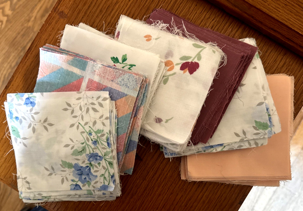 Lot of 1 Pound of 5″ x 5′ Vintage Cotton Fabric Quilting Squares #8