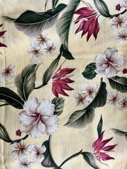 🌷nubby Barkcloth Hawaiian Cotton Floral 2 Yards Bird Of Paradise Lemon Yellow