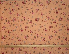 Peach with Floral Linen & Rayon Blend Fabric