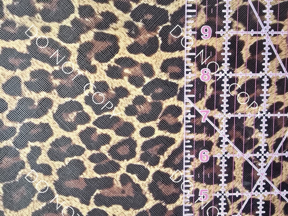 Custom Printed Faux Leather Vinyl Roll Leopard Print Animal 12×54