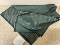 Pretty Green Square Embroidered Fabric Remnants (3) 19” X 12” + (2) 19” X 21”