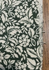 Upholstery Fabric 3 Yards X 44 Inches Hunter Green Floral Motif Pattern