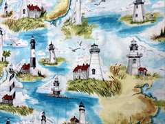 Lighthouse Seascape High Tide Whistler Studios Cotton Fabric BTHY #57
