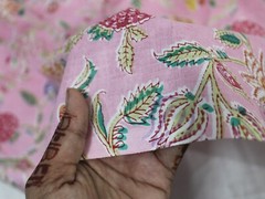 2.5 Yard Indian Pink Multi Floral Printed Cotton Fabric Dressmaking Fabric US