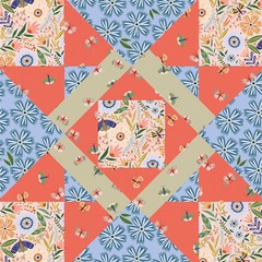 Hide and Seek Painted Daisies Pink 23409 Fabric Poppie Cotton by the Half Yard