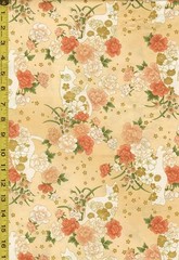 Quilt Gate – Cats, Peonies & Small Blossoms – HR3430-11A – Peach – By Half Yard
