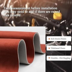 Suede Headliner Fabric with Foam Backing Black Suede 54″L×60″W Burgundy