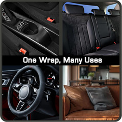 Suede Wrap for Car Interior 16″ X 59″ – Dark Grey Self Adhesive Suede Fabric, Ea