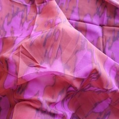 Pink & Orange Moire-Pattern Silk Chiffon -Designer Nanette Lepore Overstock
