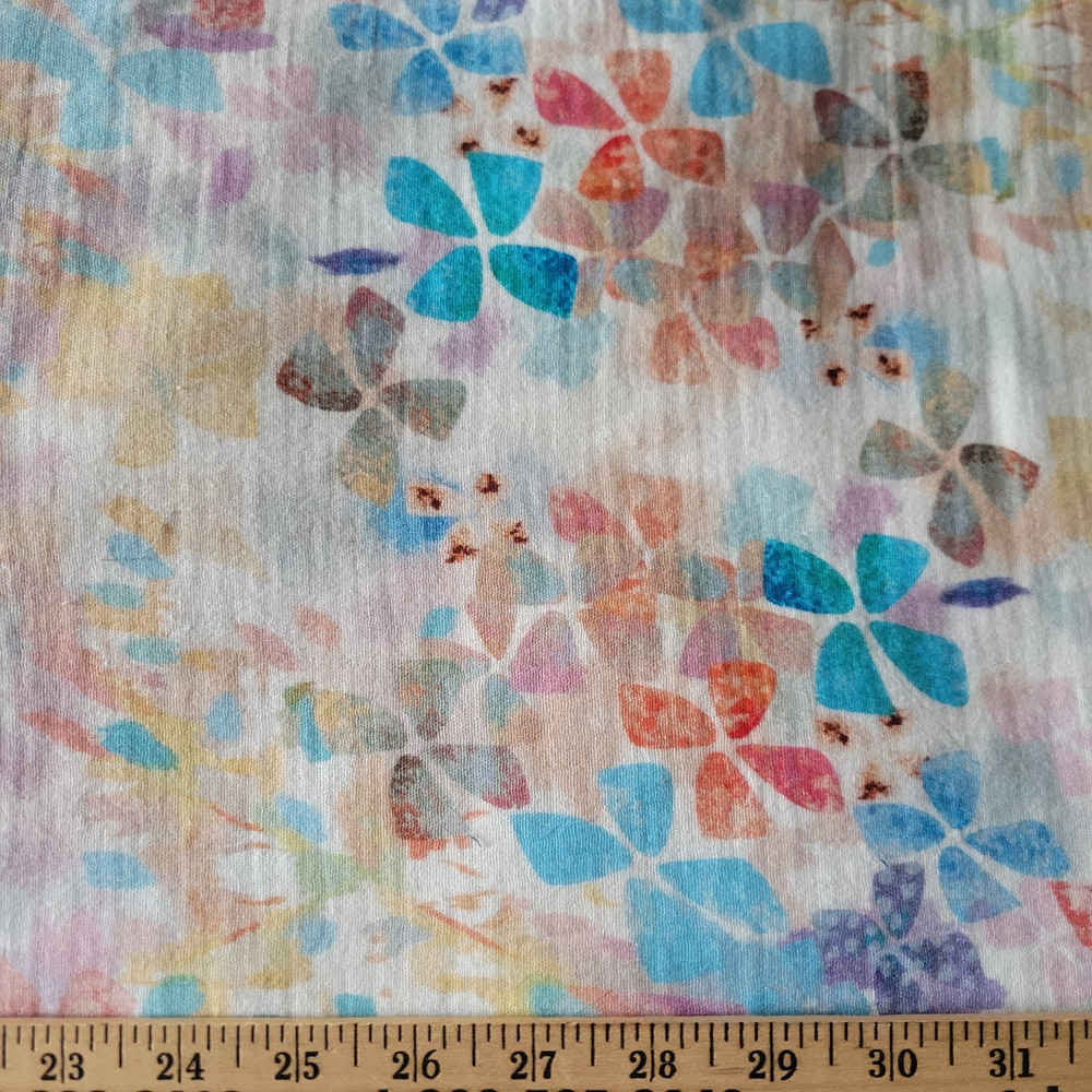 Butterflies or 4-Petal Floral Pastel Cotton Double-Gauze OEKO-TEX – Soft, Fresh