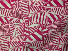 Lilly Pulitzer Capri Pink Yacht Sea Sailboat Slub Cotton Fabric – 3FT x 5F