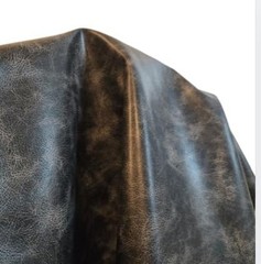 Black Vintage Distressed Soft Faux Leather Fabric Upholstery Sheet PU Peta Ap…