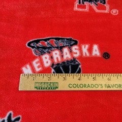Nebraska Huskers Red Fleece Fabric 60″x35″ NCAA College Team Sports Print