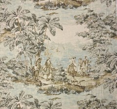 COVINGTON BOSPORUS 197 FLAX BEIGE RENAISSANCE TOILE LINEN FABRIC BY YARD 54″W