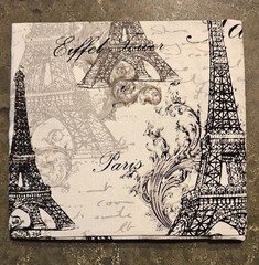 Novelty Paris Fabric FQ Cotton Quilt B&W Eiffel Tower France Scenic Jo-Ann