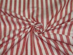 100% Cotton Yarn Dyed Stripe red x white Mill Made 58" wide